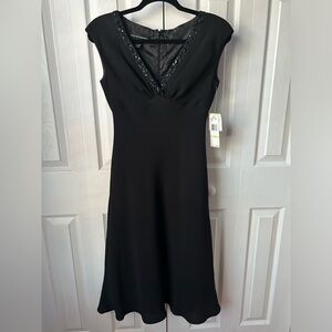 NWT elegant vintage black sleeveless evening dress - size 4